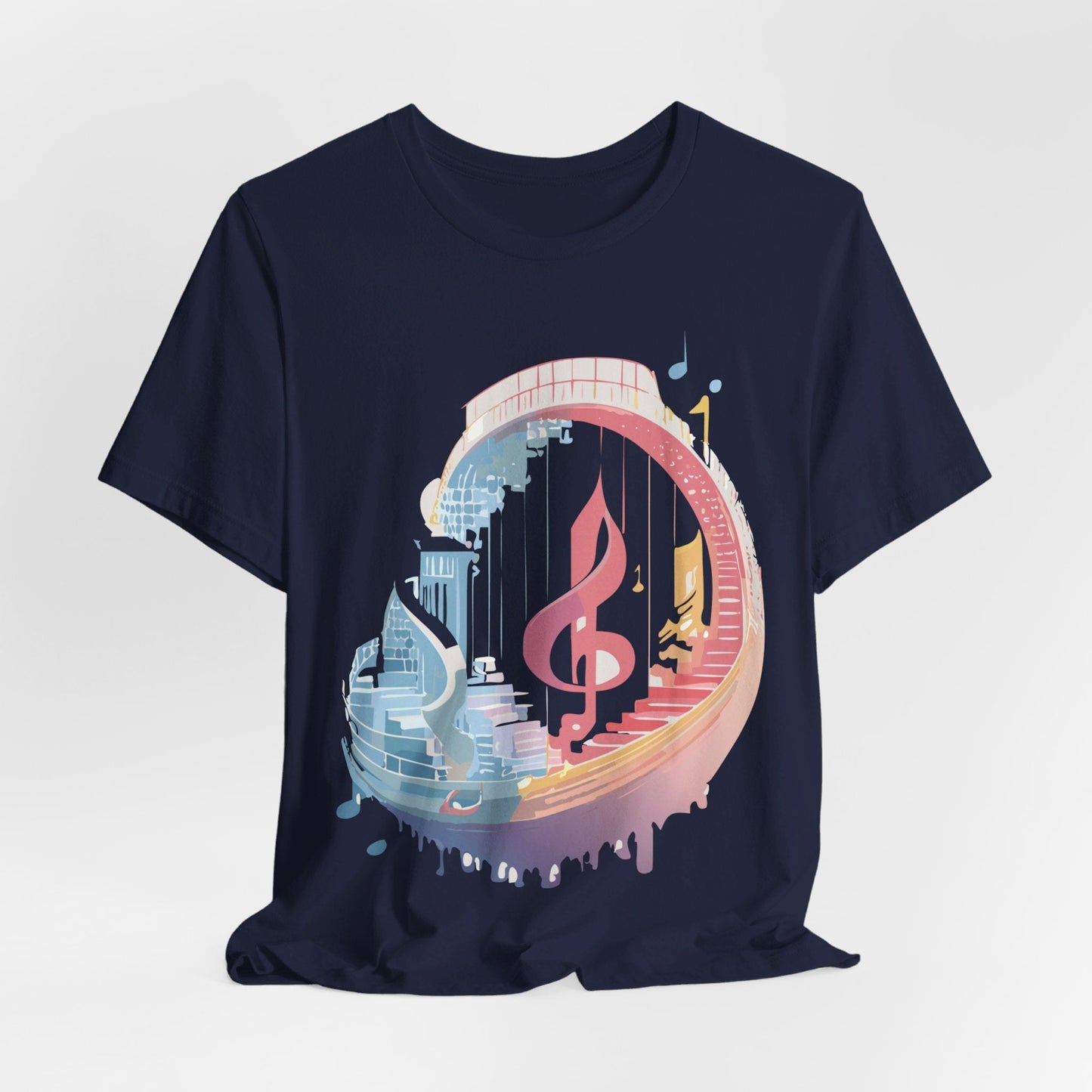 Music Graphic Unisex 100 Cotton Vintage Art with Musical Elements Tee 33