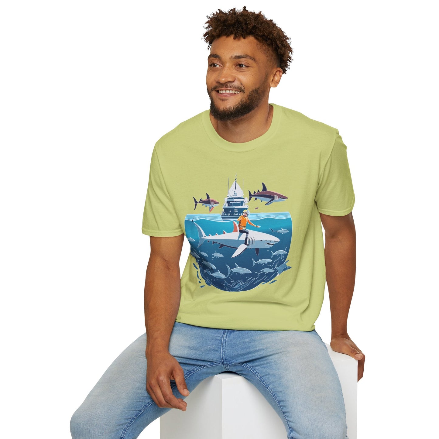 Ocean Tee Shirt Unisex Softstyle Gildan 64000 Cotton T Shirt Lightweight Casual Tee