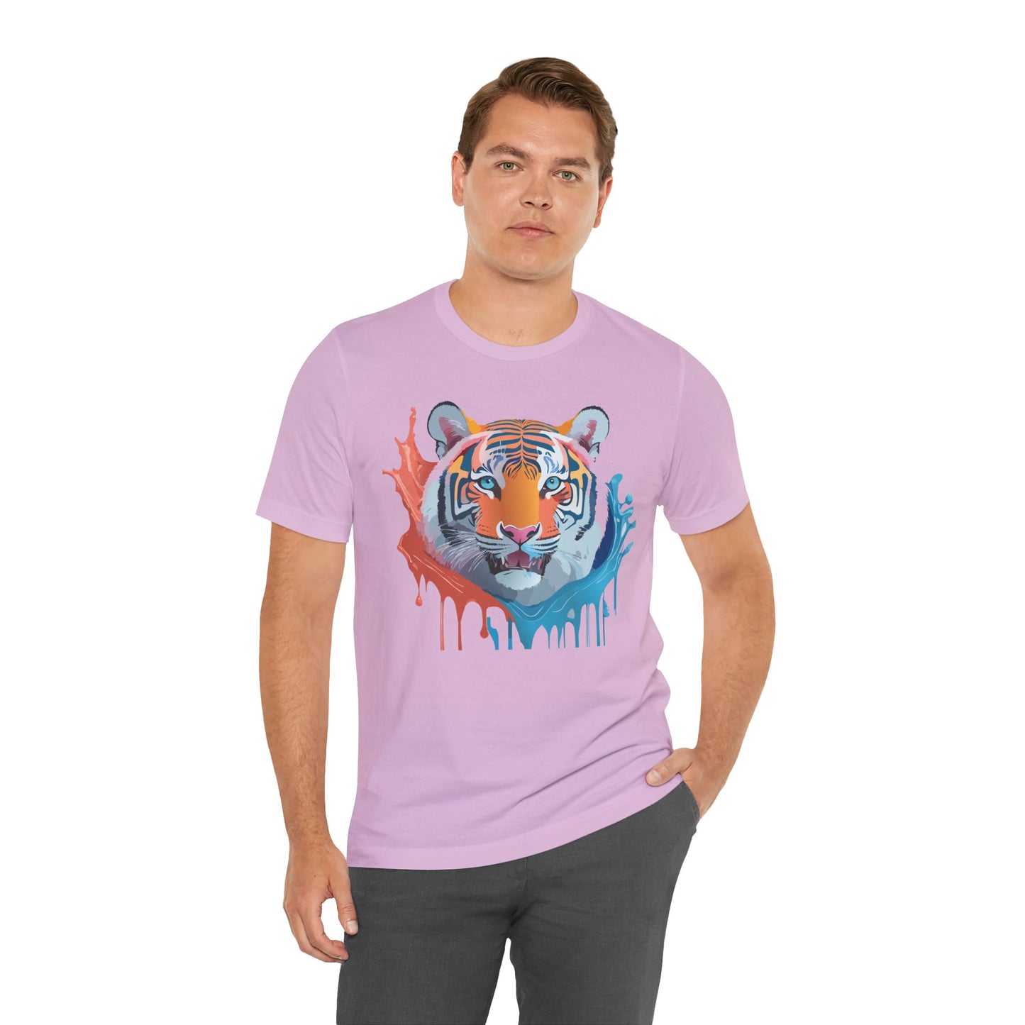 Unisex Tiger Tee, Animal Shirt, Tee Shirt with Tiger, Art T-Shirt, Animal Tees, Big Cat Shirt, Art Design T-Shirt 5