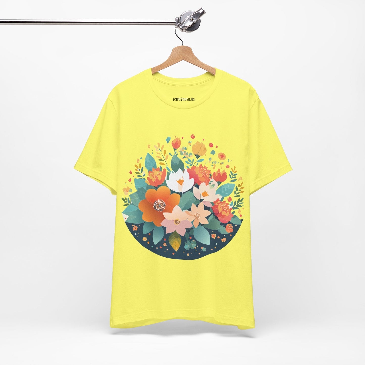 Floral Flowers Shirt Unisex Lightweight Breathable Jersey Tee Floral Pattern Short Sleeve