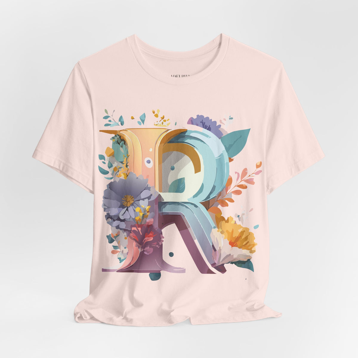 Letter R Graphic Unisex Cotton Bella+Canvas Tee with Art Letter Design