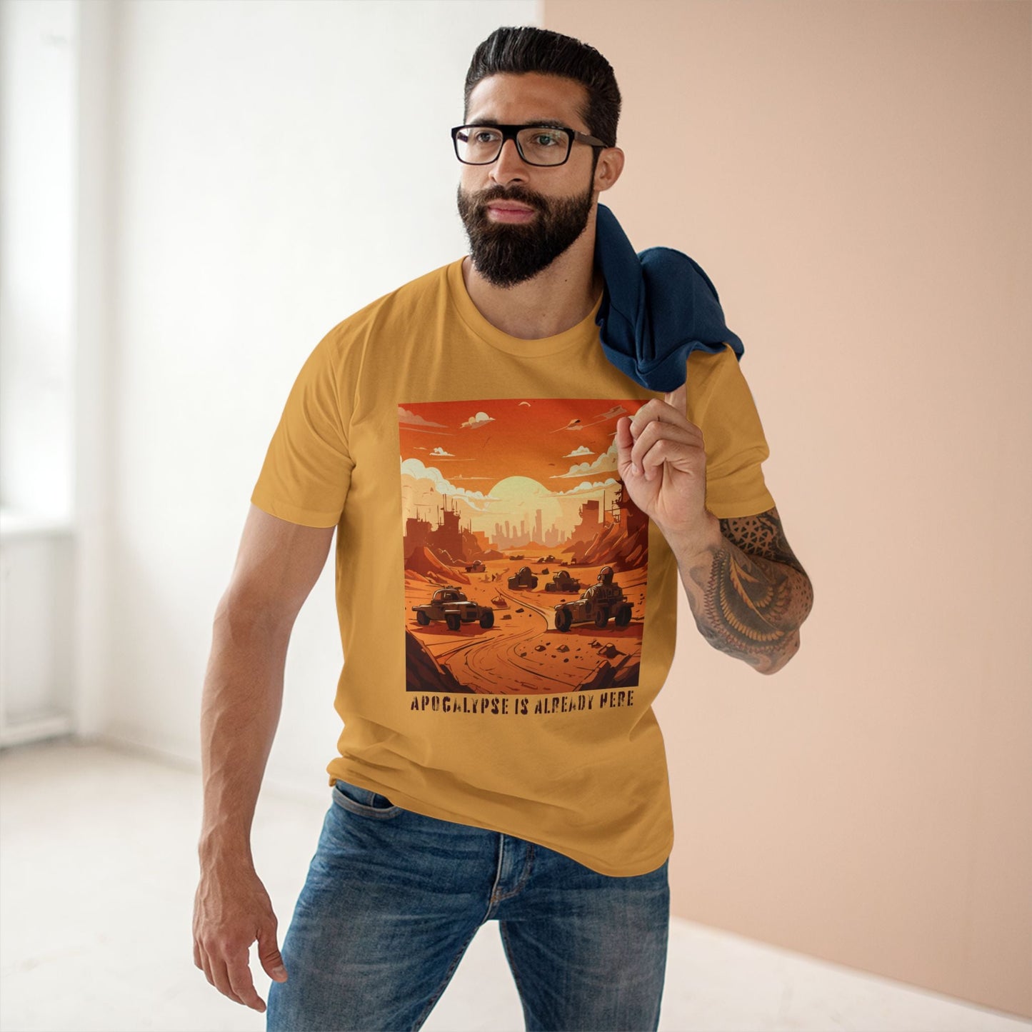 Retro2Nova Cataclysm Doomsday Unisex Premium Cotton Tee With Original Art Design