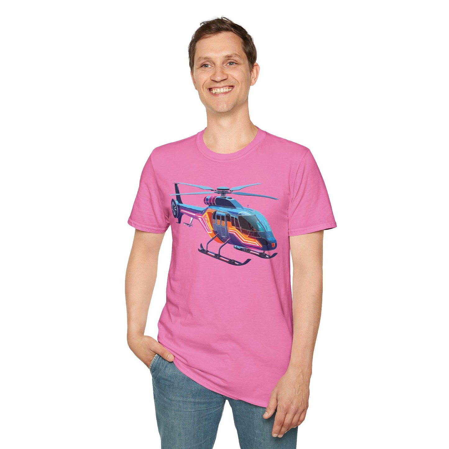 Chopper Helicopter T Shirt Unisex Softstyle 100 Percent Ring Spun Cotton Premium Tee