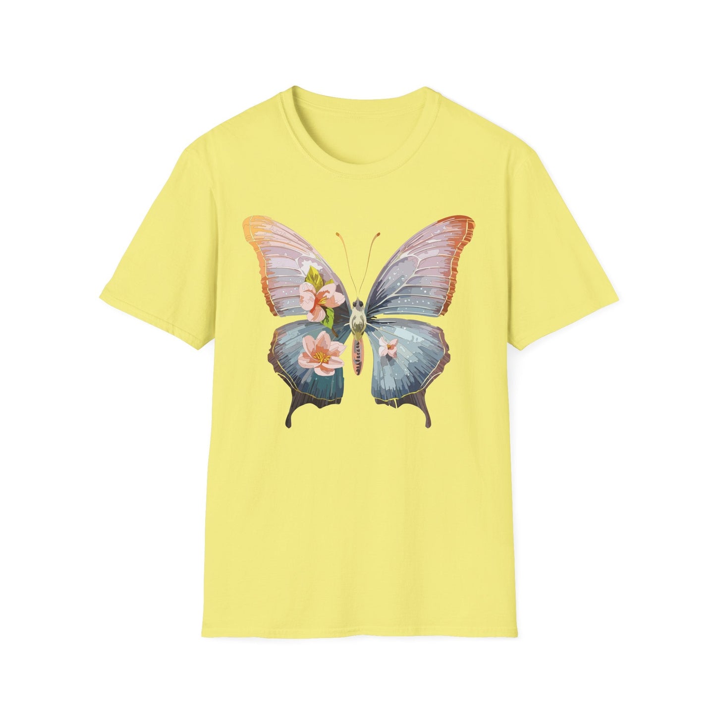 Butterfly Print T Shirt For Men Women Unisex Monarch Design Softstyle Cotton Tee
