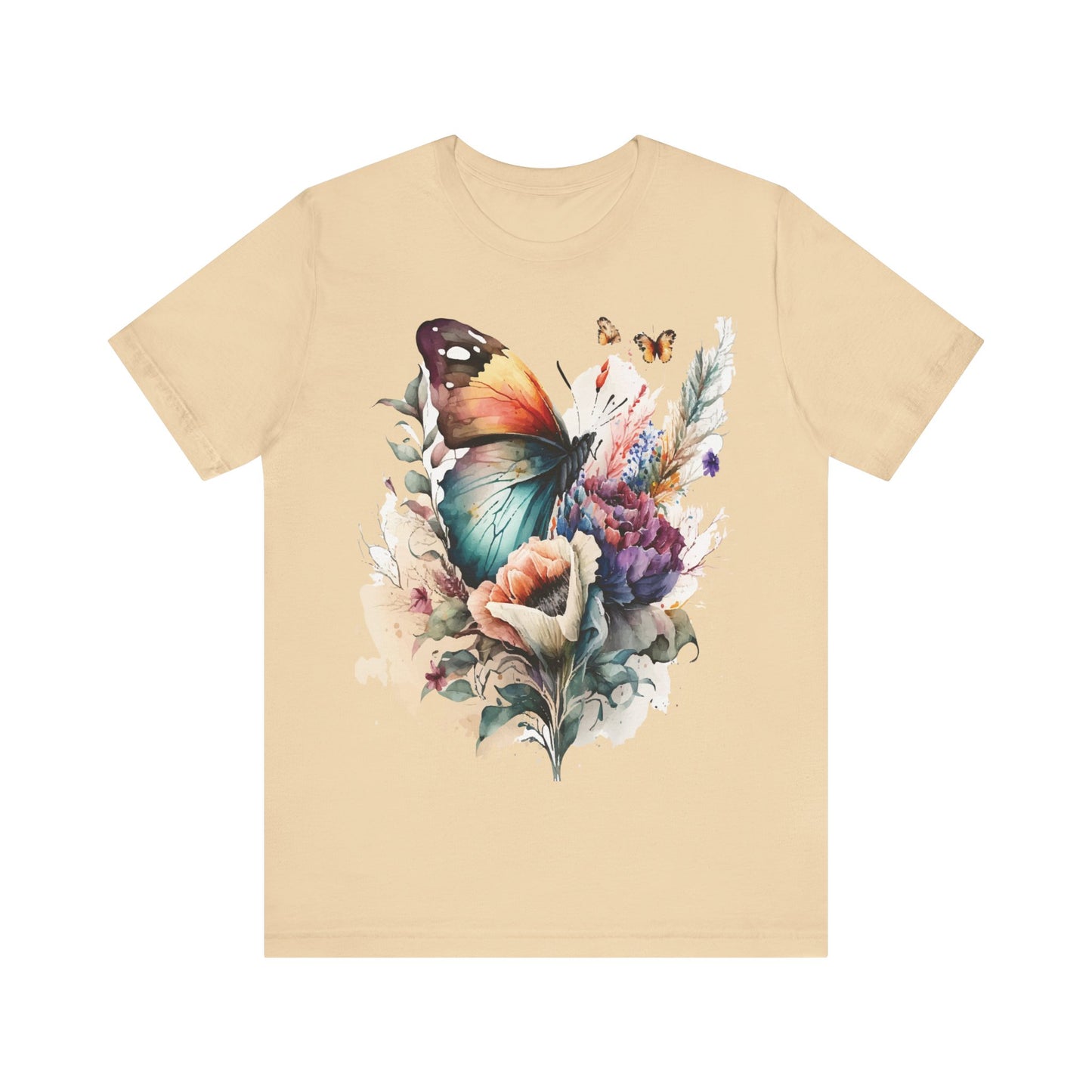 Cotton Tee Shirt with Butterfly Prints