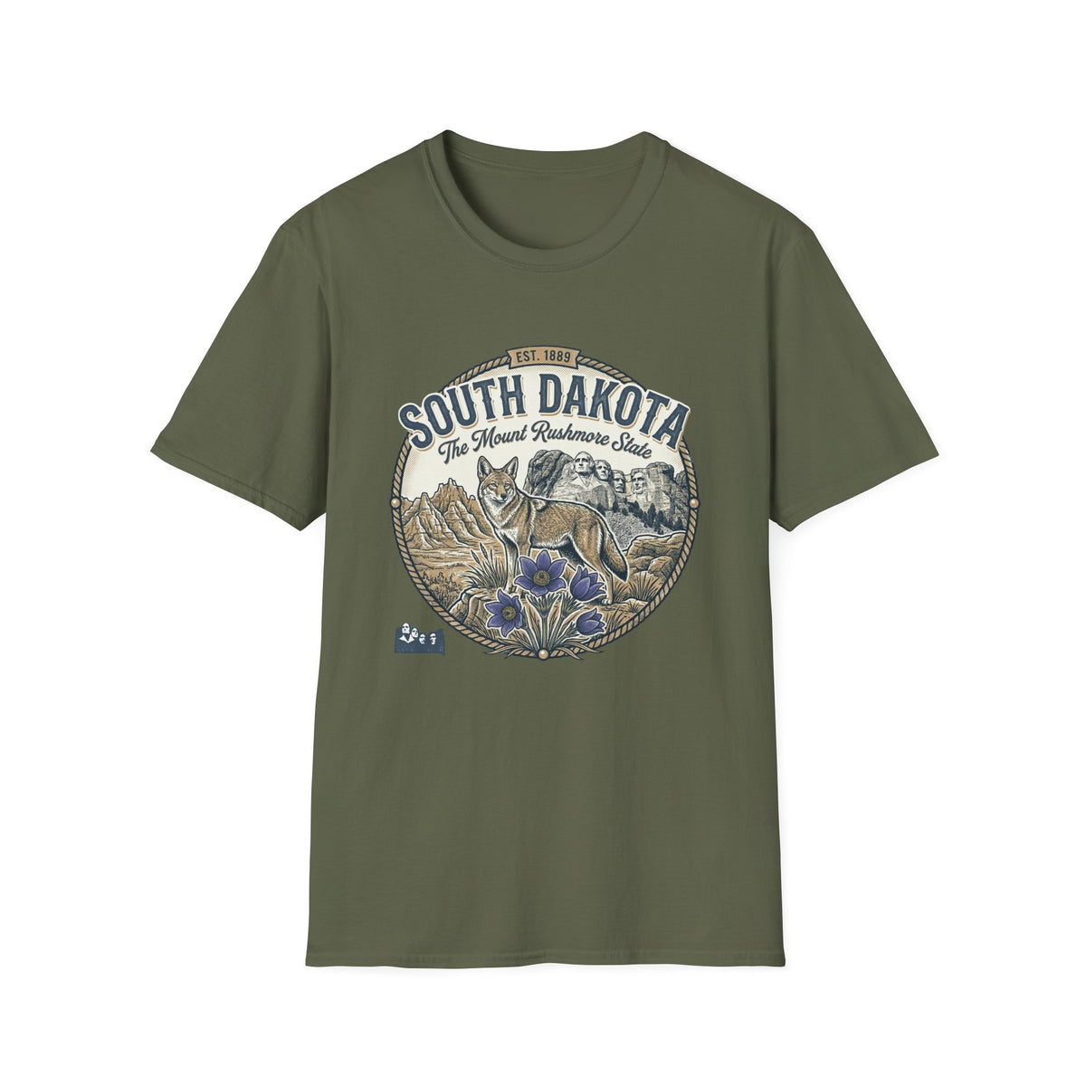 South Dakota Wildlife Tee – State Prairie Flowers Travel Tourist Graphic Tee Unisex 100 Cotton Gildan T-Shirt