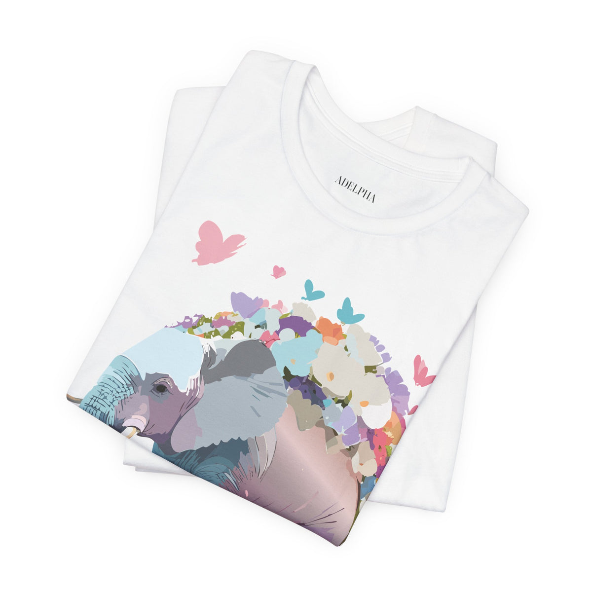Elephant Graphic Unisex Cotton Bella+Canvas Tee with Art Animal Design d12
