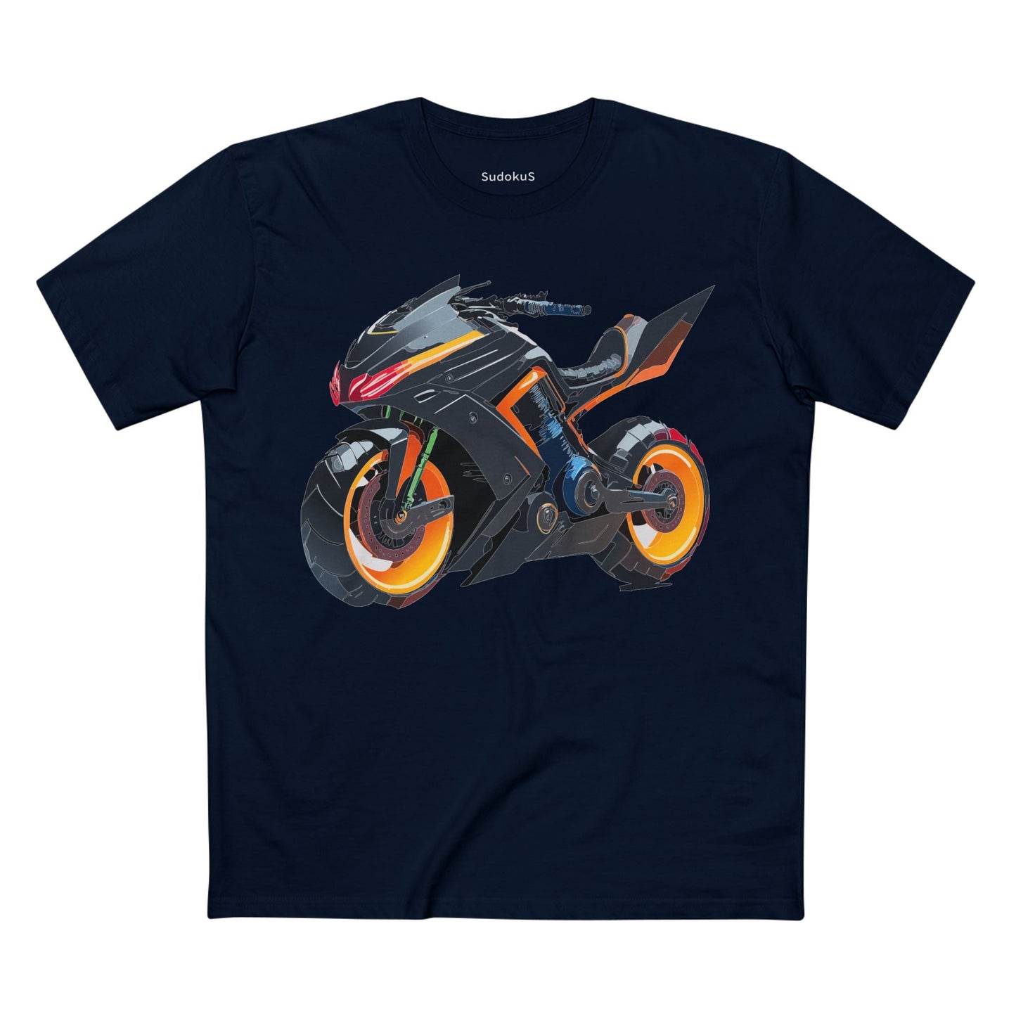 Moto Bike Graphic Unisex 100 Cotton Staple Tee 10