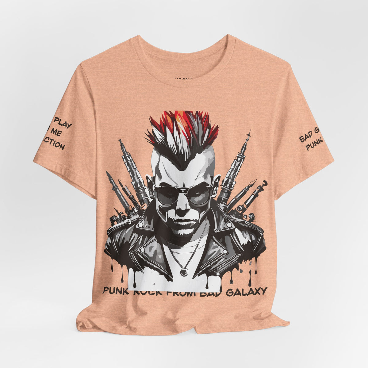 Punk Rock Graphic Unisex Cotton Bella+Canvas Tee with Art Design b37