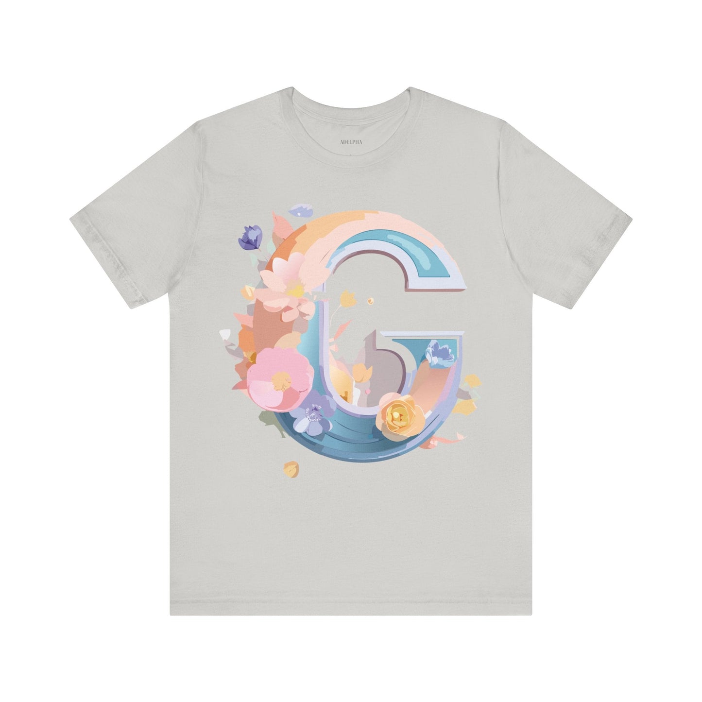 Letter G Graphic Tee Unisex Short Sleeve T Shirt by Adelpha Vintage Inspired Artwork