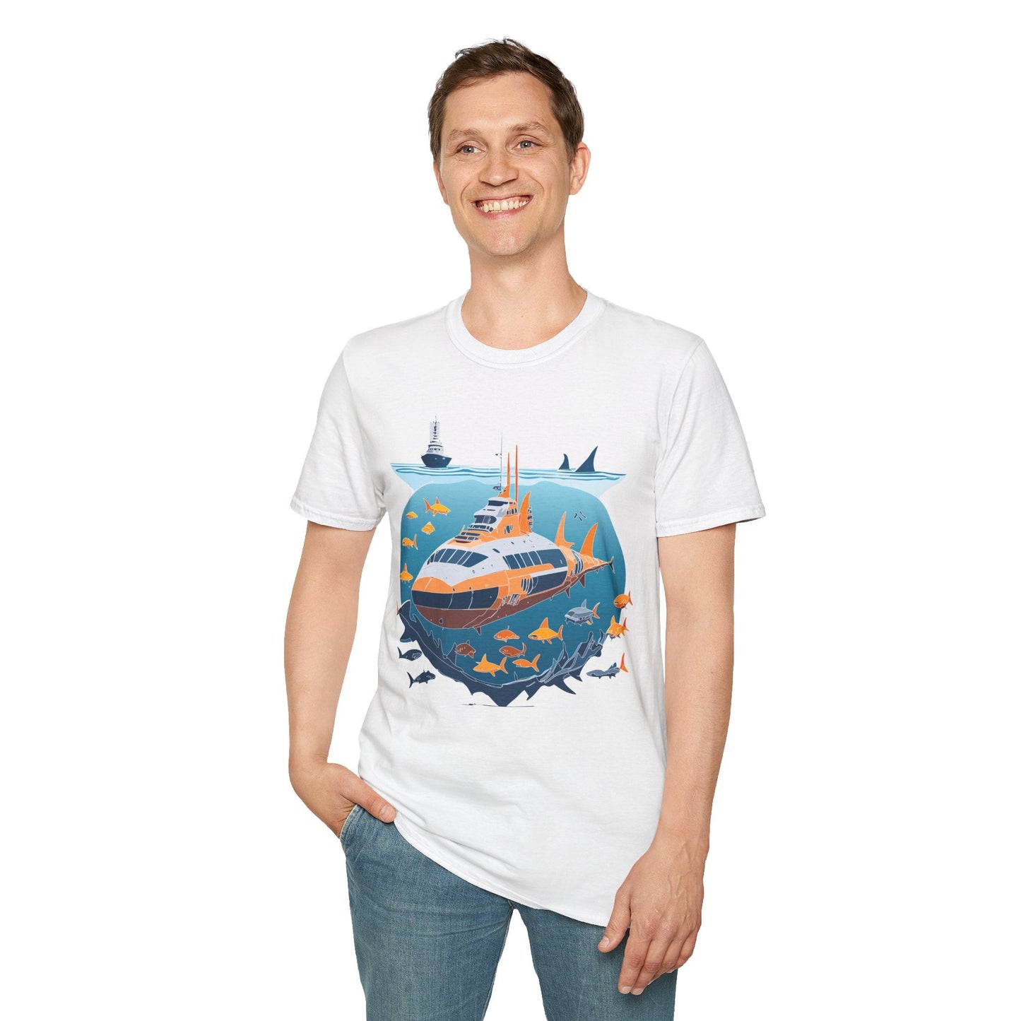 Ocean Tee Shirt Unisex Short Sleeve Gildan Softstyle 64000 Premium Comfort Ocean Artwork