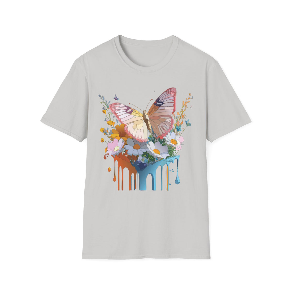 Butterfly Floral Drip Graphic Tee Unisex 100 Cotton Gildan T-Shirt