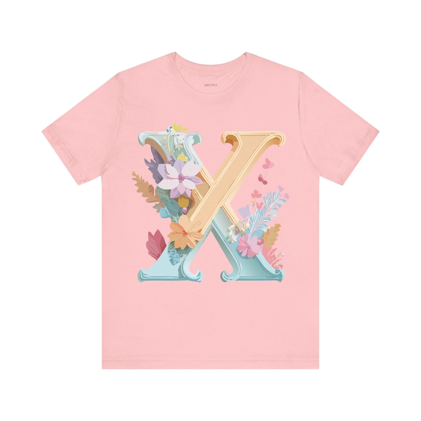 Letter X Shirt Unisex Graphic Tee Adelpha Vintage Inspired Artwork Short Sleeve Edition