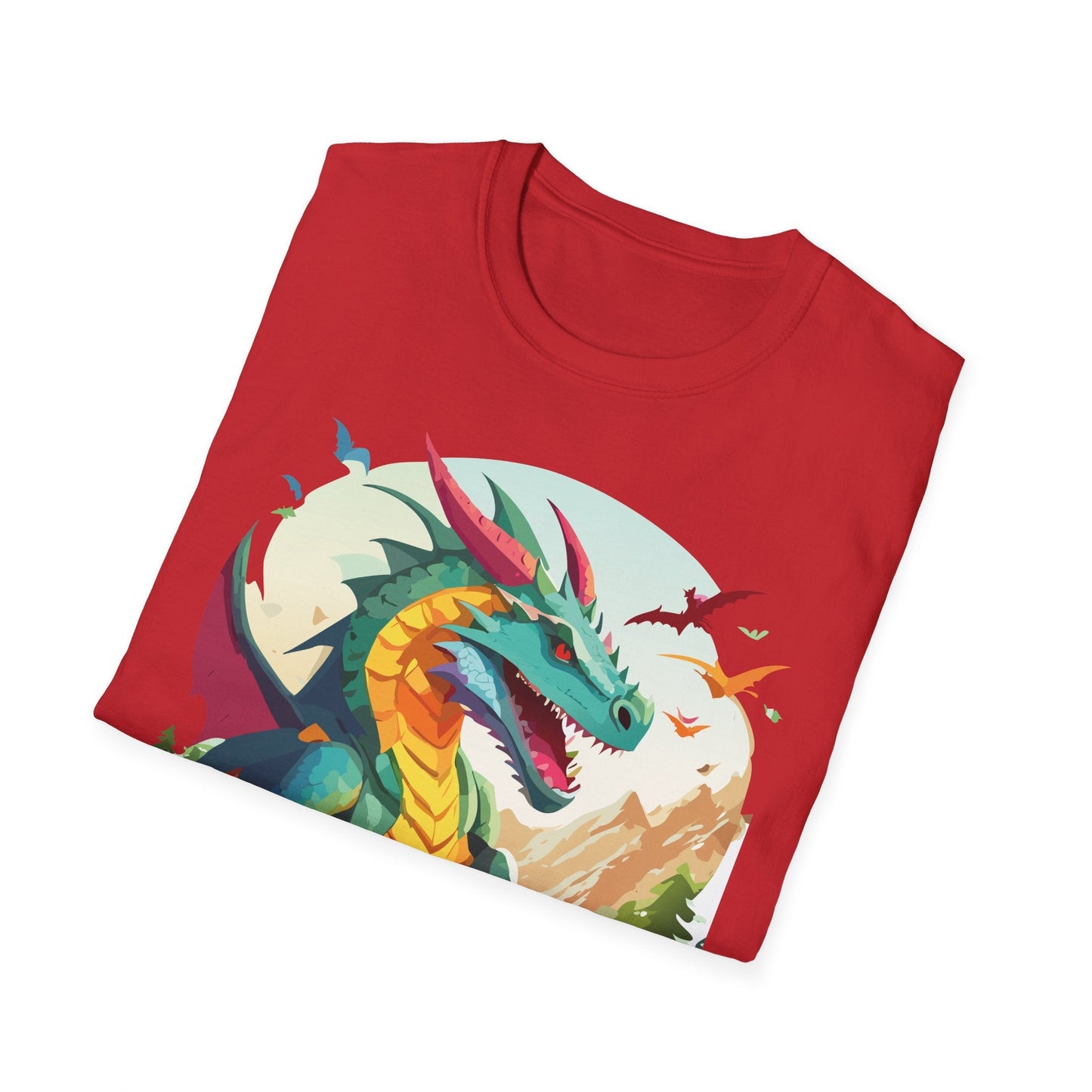 Dragon Graphic Unisex Cotton Softstyle Art Design Tee With Animals 12