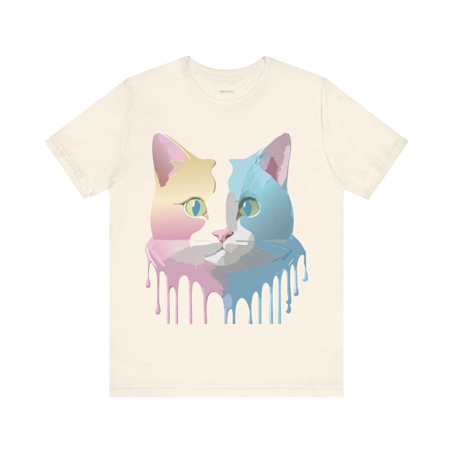 Cat Graphic Tee Unisex Short Sleeve Shirt Vintage Style Adelpha