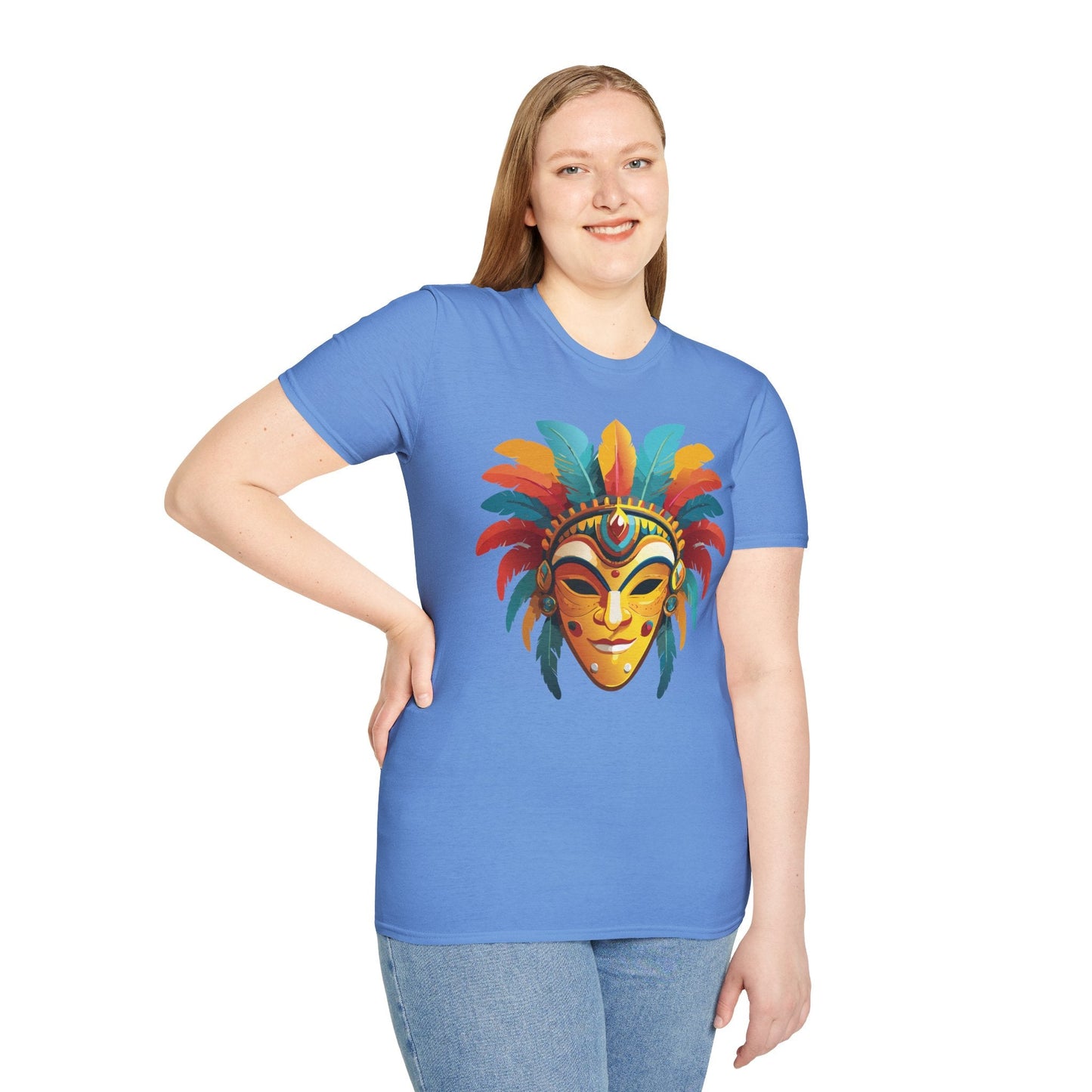 Mask Graphic Unisex Cotton Masquerade Design Artwork Tee 3