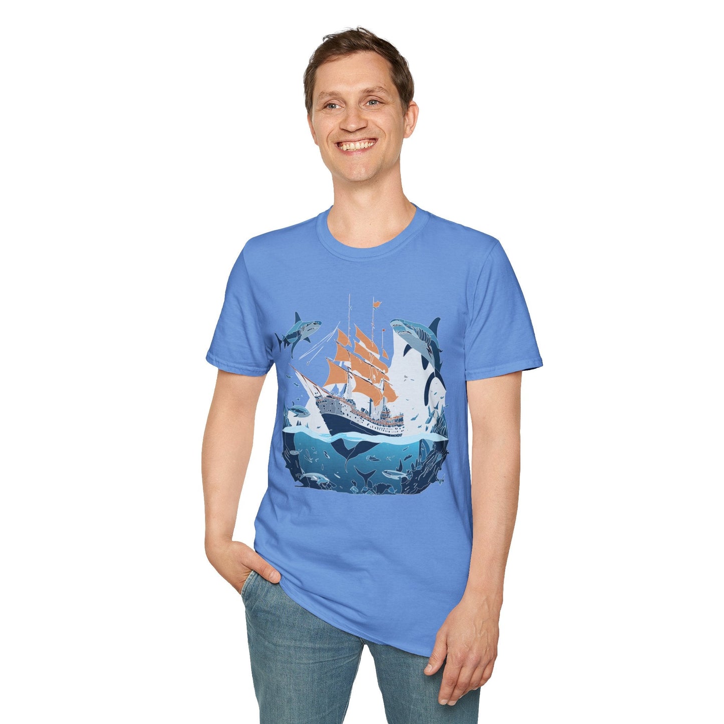Ocean Graphic Unisex Softstyle Cotton Tee 18
