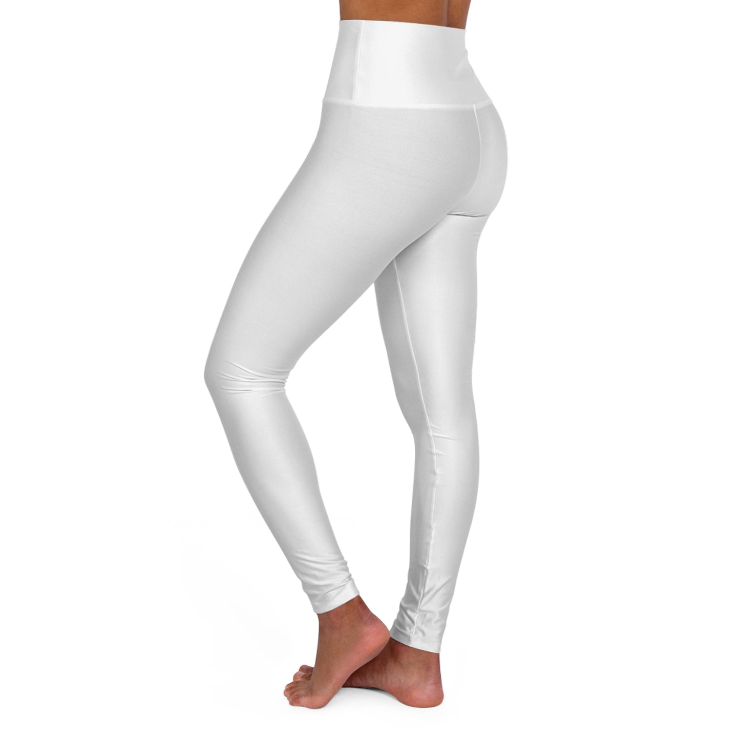 White Smoke Color High-Waist Yoga Leggings Women's Seamless Poly-Span Stretchy Performance Pants