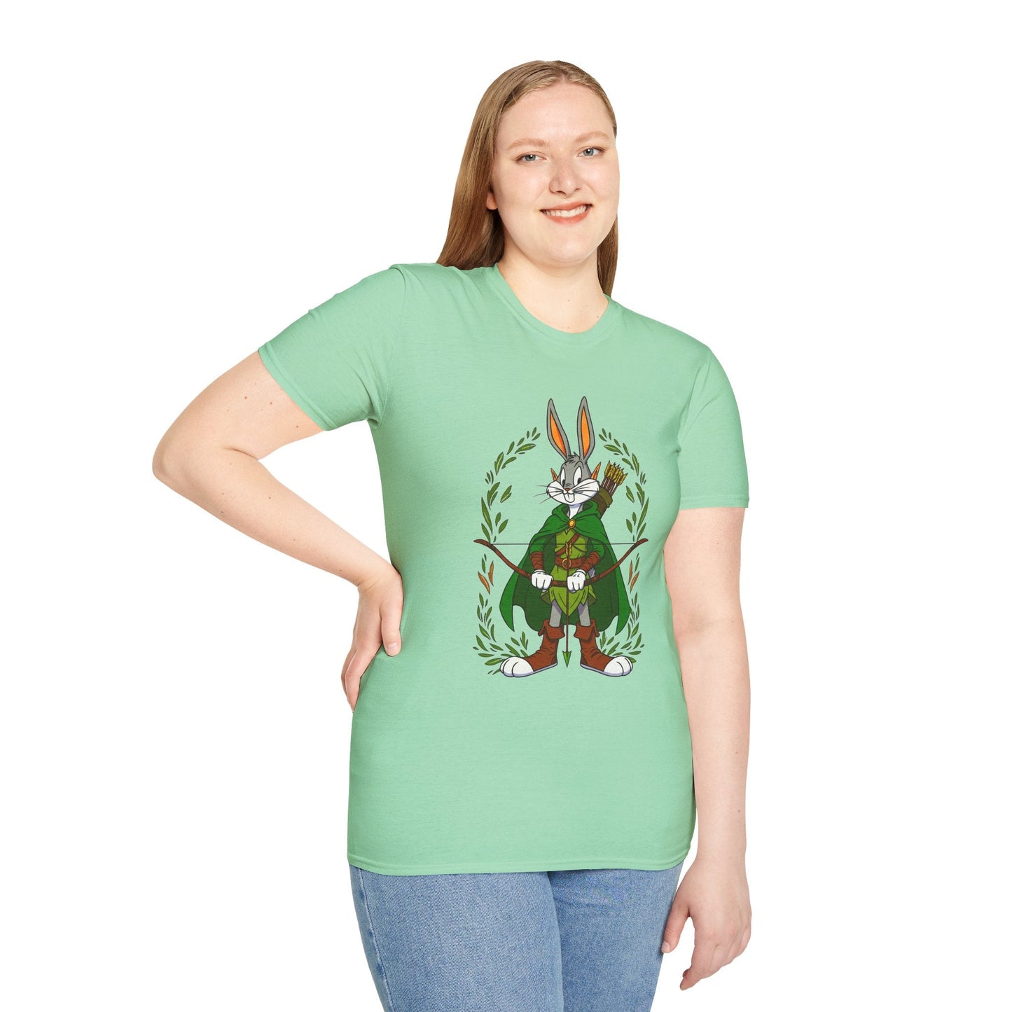 Cartoon Bunny Graphic Unisex Cotton Animal Animation Artwork Design Tee 46