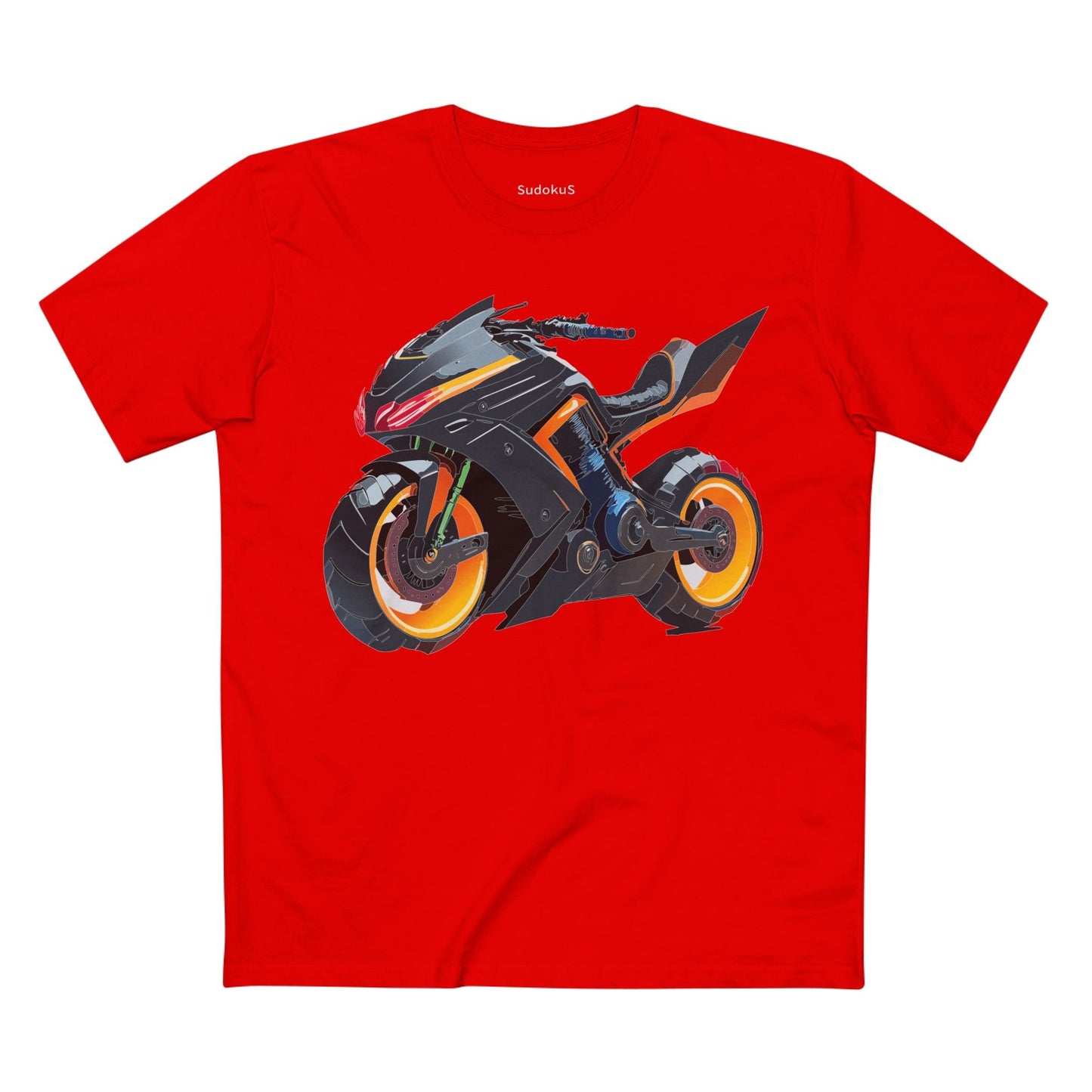 Moto Bike Graphic Unisex 100 Cotton Staple Tee 10