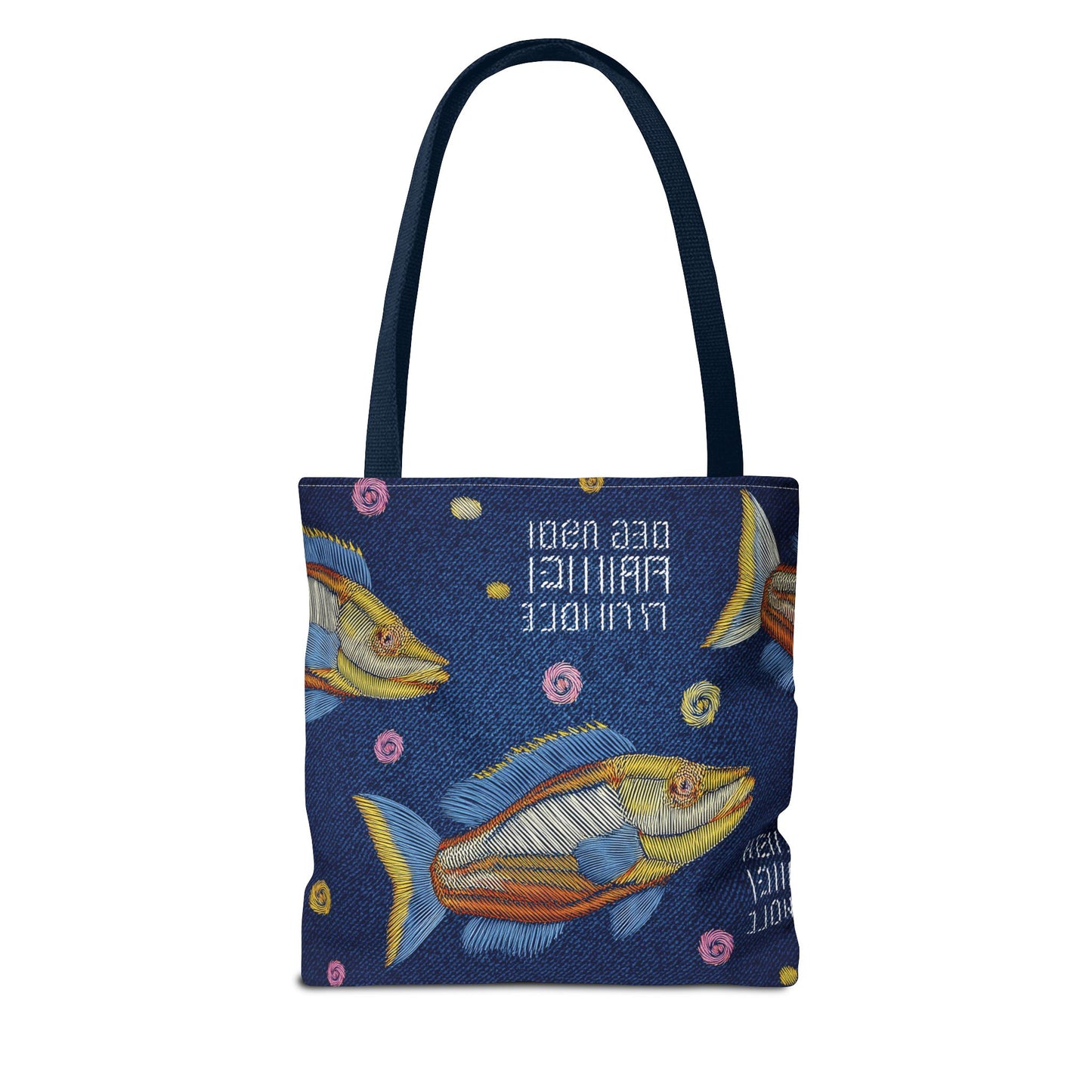 Denim Fabric Imitation Print Unisex Canvas Bag Poly Spun 3 Sizes Tote Bag 193-5