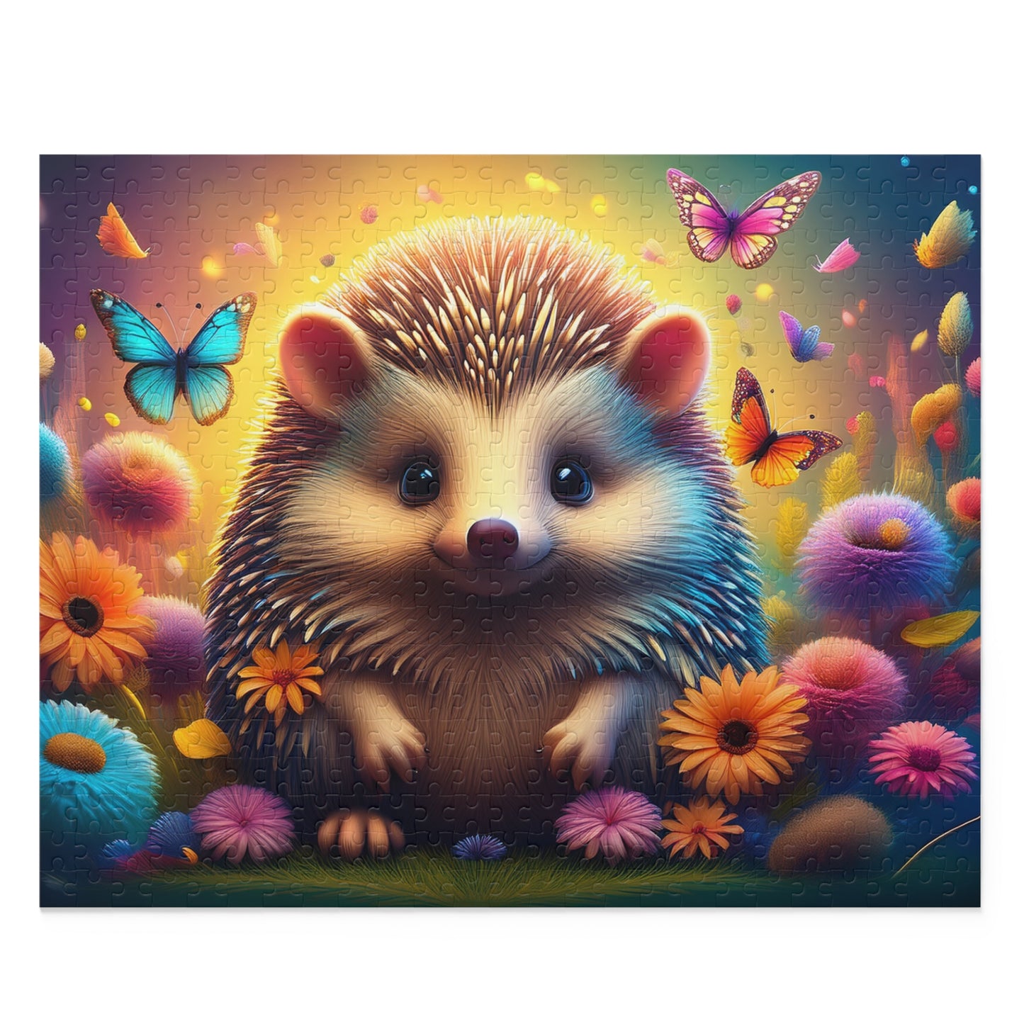 Puzzles-55 Kids Hedgehog Puzzle 500-Piece  Floral Hedgehog Puzzle 500-Piece, Animals Kids Puzzles Size: 16" x 20",  Ages 9+