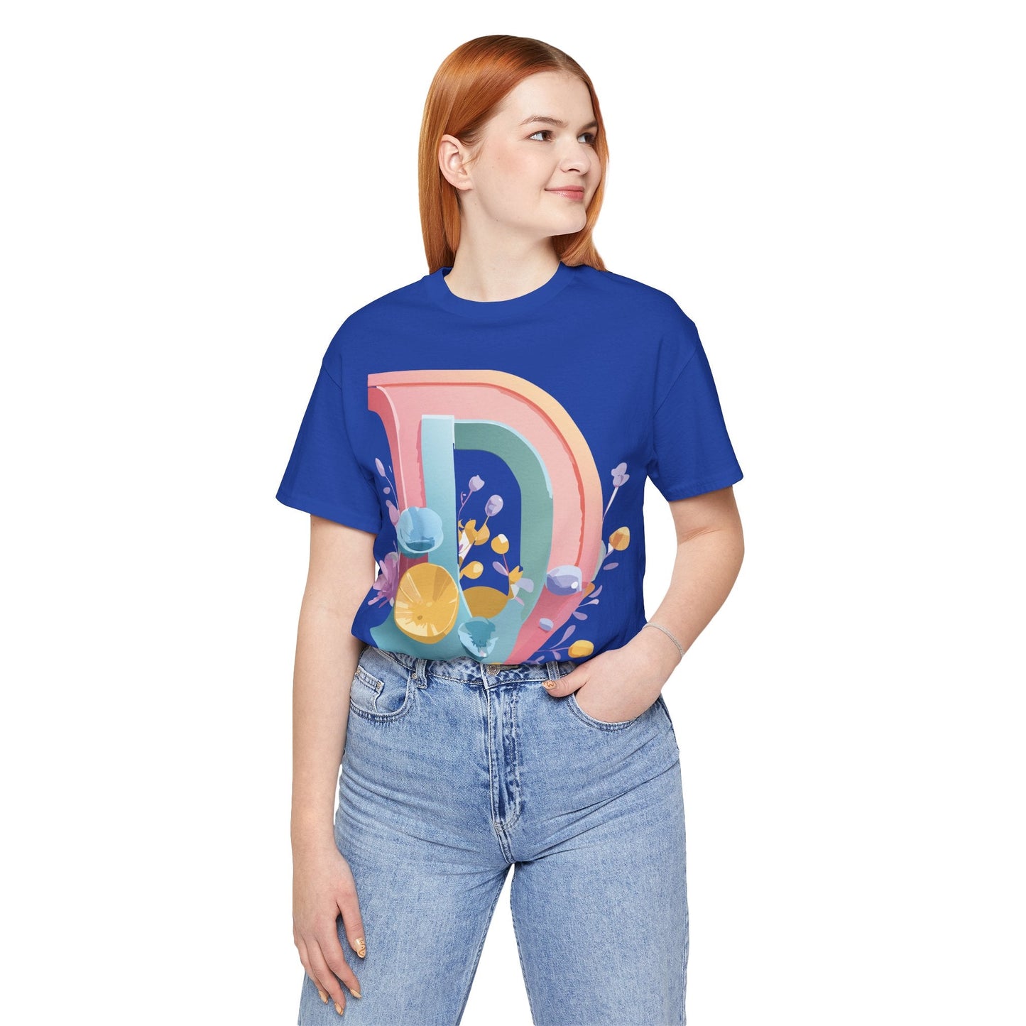 Letter D Shirt Unisex Jersey Graphic Tee From Adelpha With Vintage Inspired Artwork Short Sleeve