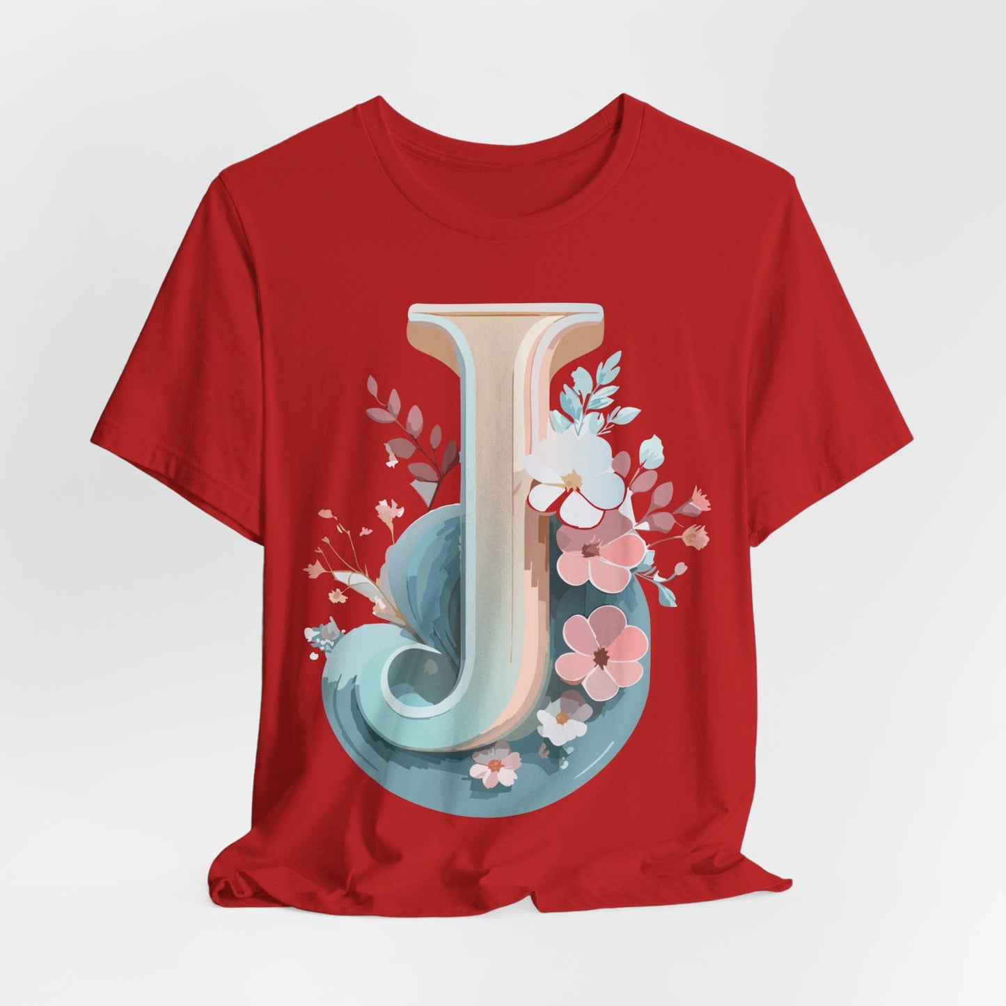 Letter J Shirt Graphic Unisex Tee With Original Vintage Inspired Artwork By Adelpha