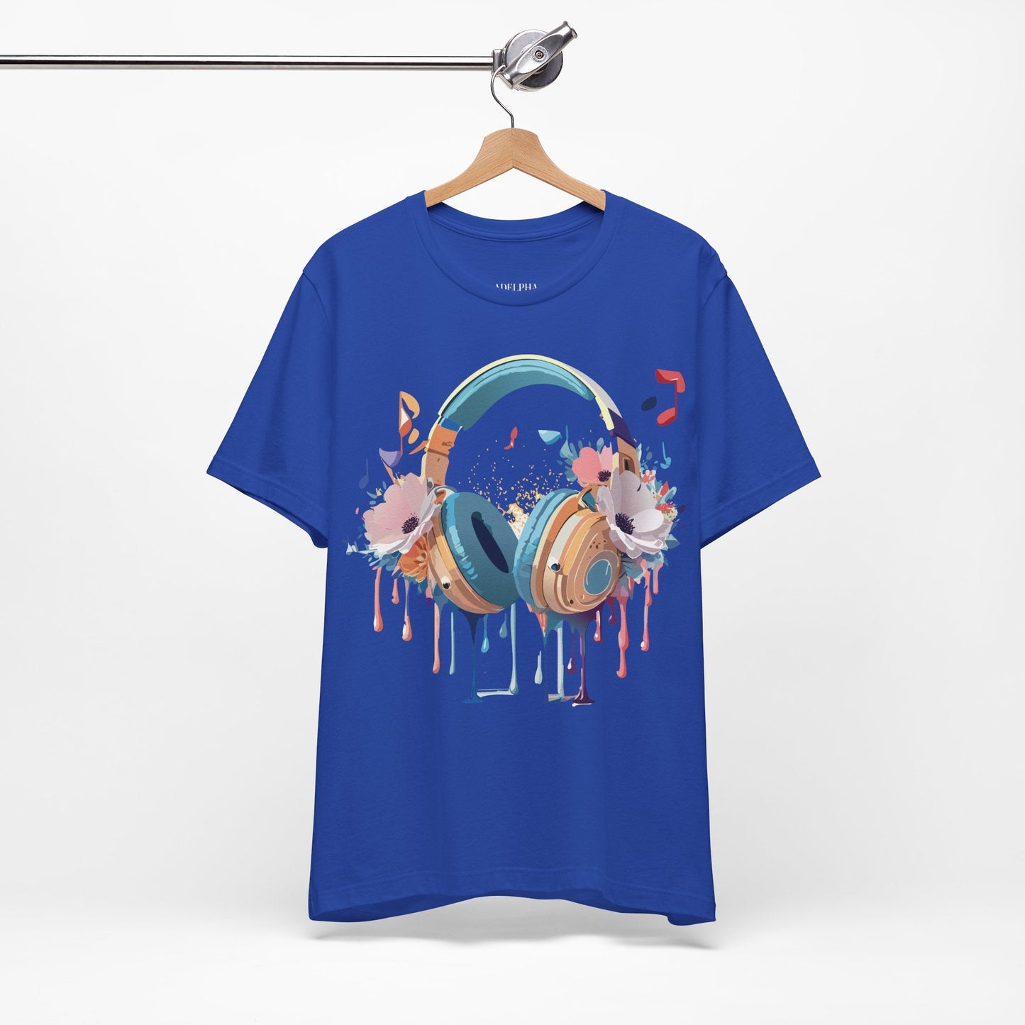 Music Graphic Unisex 100 Cotton Vintage Art with Musical Elements Tee 102