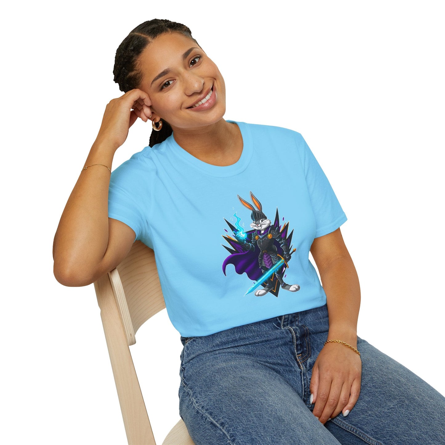 Bugs Bunny Shirt Unisex Gildan Softstyle Tee 100 Percent Cotton Cartoon Graphic Design