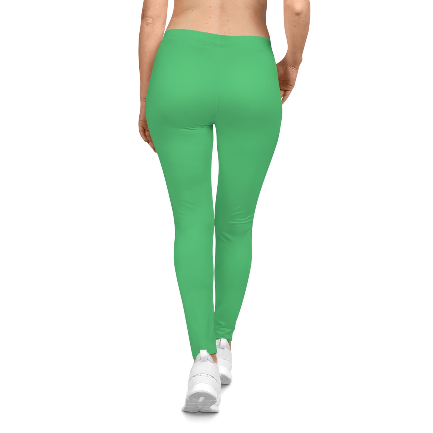 Emerald Green Color Women's Poly-Span Casual Leggings XS-2XL