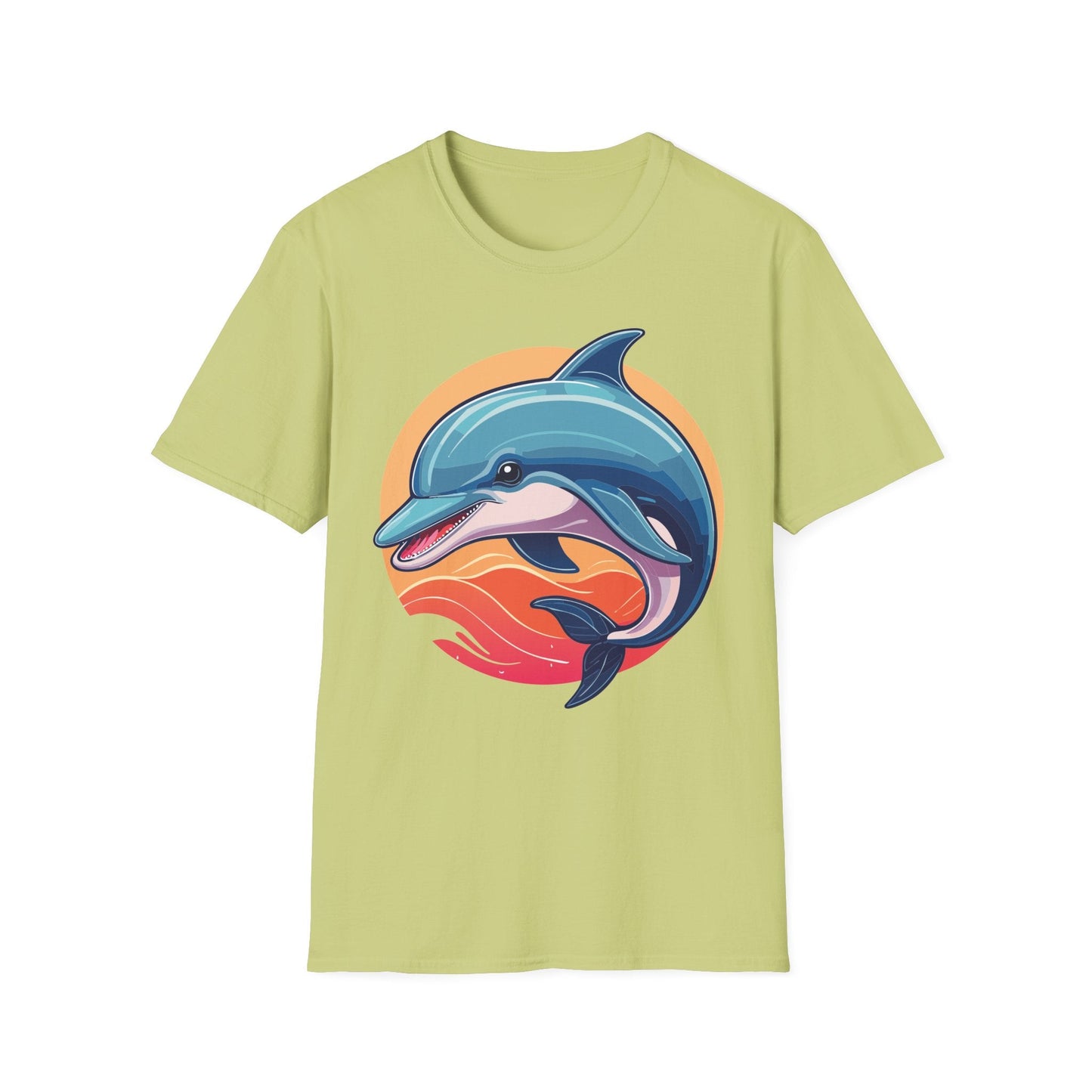 Unisex Dolphin Shirt Gildan Softstyle 64000 Tee 100 Percent Ring Spun Cotton Breathable Comfort