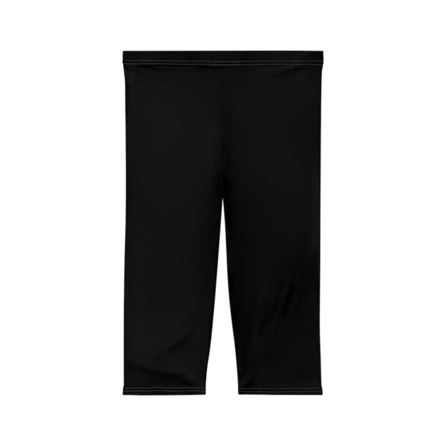 True Black Color Women's Brushed Suede Poly Span Casual Capri Leggings XS-2XL