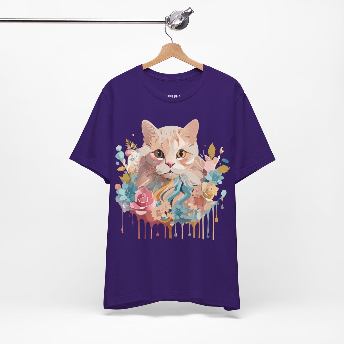 Cat Graphic Tee Unisex Short Sleeve Shirt With Adelpha Vintage Artwork