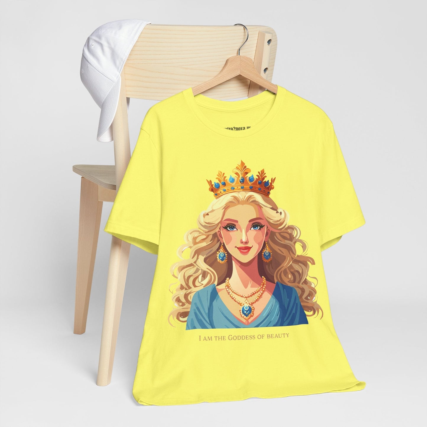 Goddess Graphic Cotton Tee Unisex Short Sleeve By Retro2Nova Original Art Vintage Inspired