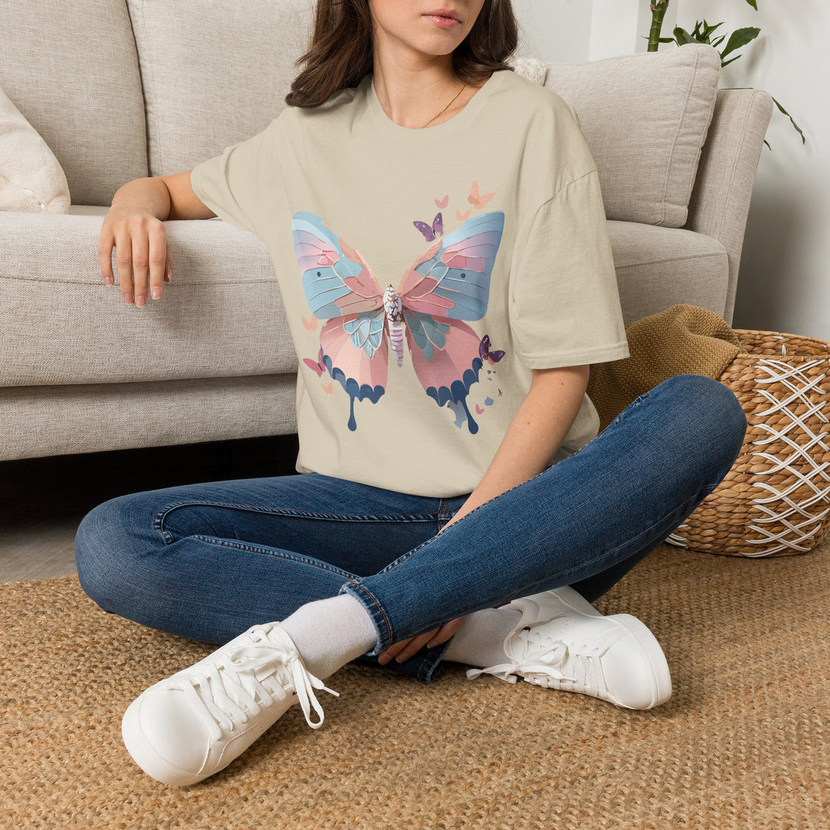 Watercolor Butterfly T-Shirt – Colorful Nature-Inspired Gift Graphic Tee Unisex 100 Cotton Gildan T-Shirt
