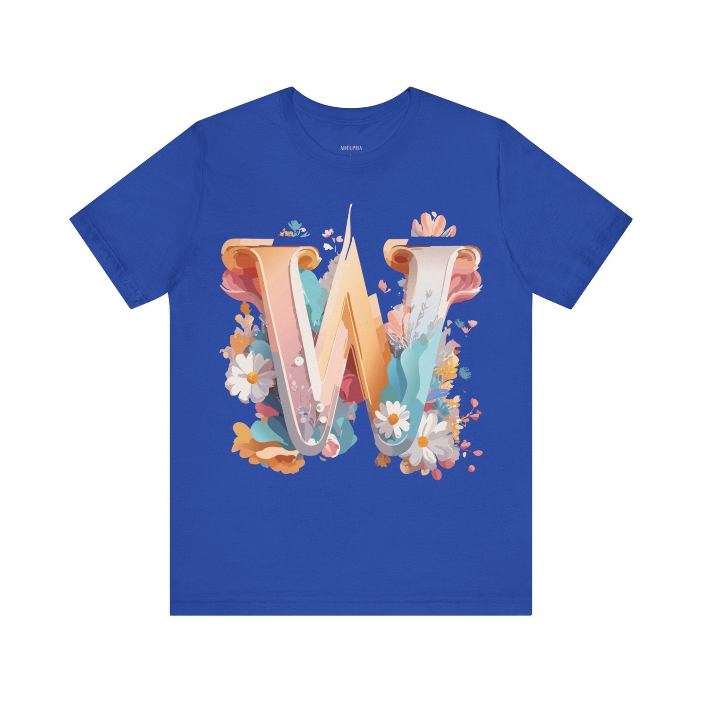 Letter W Shirt Unisex Graphic Tee By Adelpha Vintage Inspired Art Short Sleeve Collection