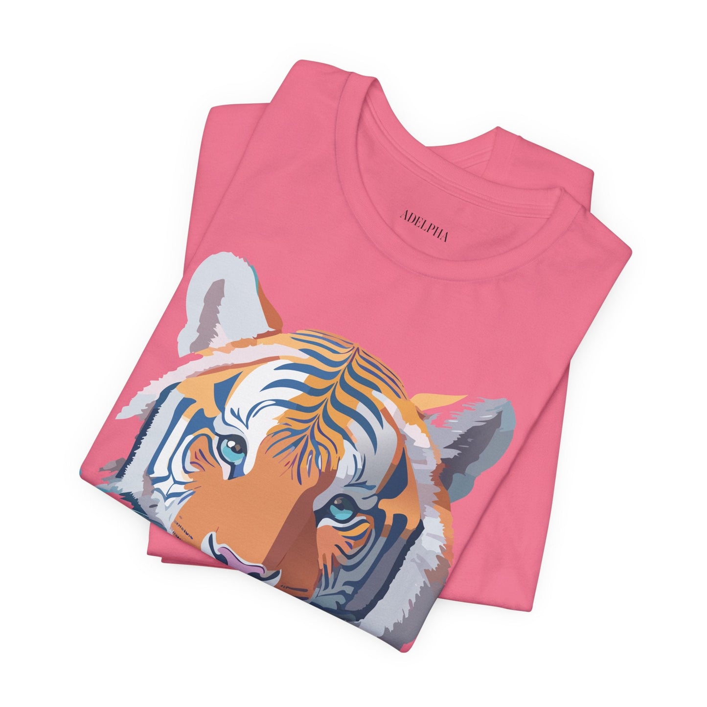 Tiger Graphic Tee Unisex Short Sleeve Shirt With Vintage Inspired Adelpha Artwork