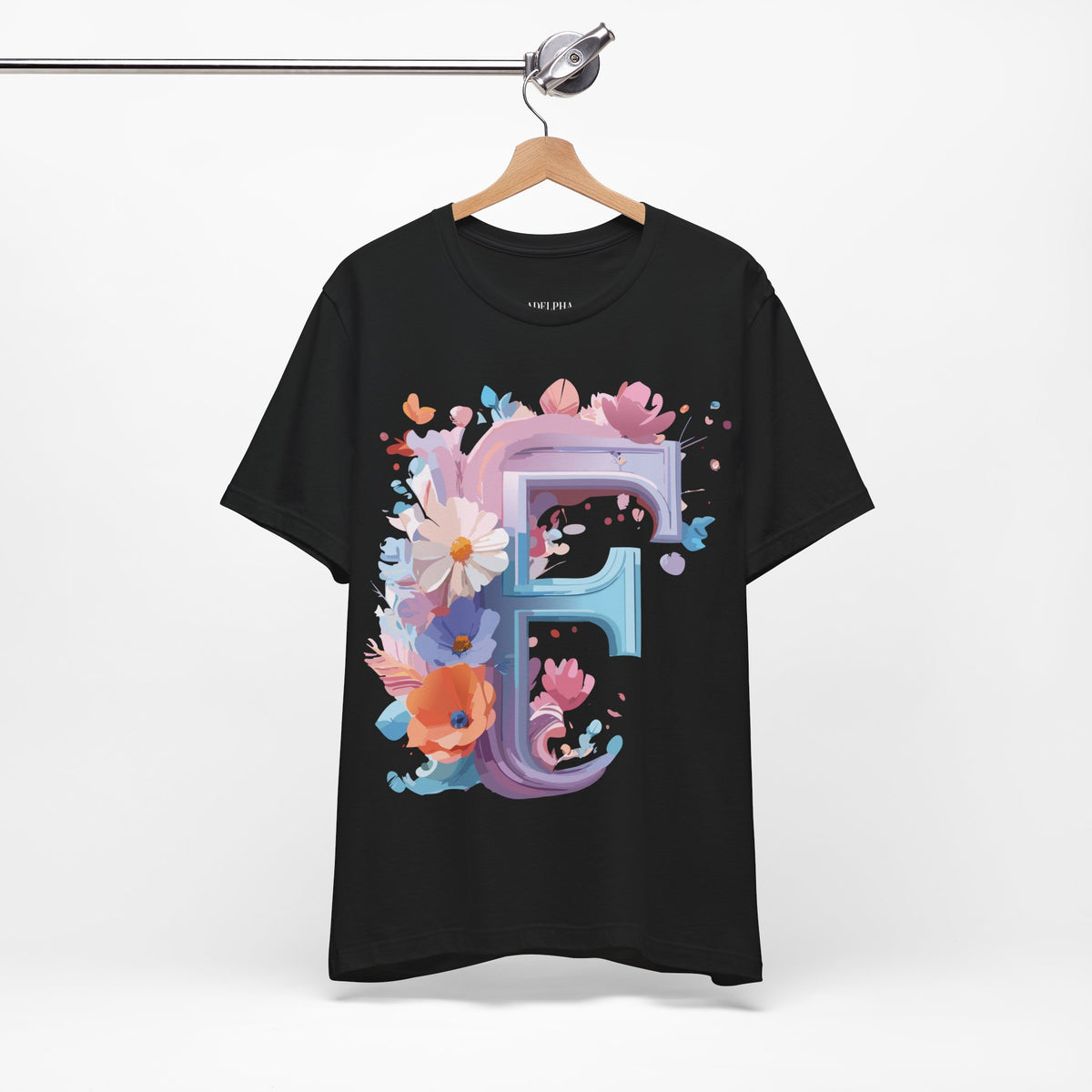 Letter F Graphic Unisex Cotton Bella+Canvas Tee with Art Letter Design