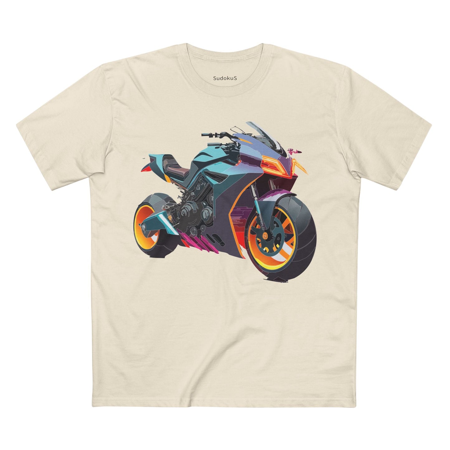 Moto Bike Graphic Unisex 100 Cotton Staple Tee 16