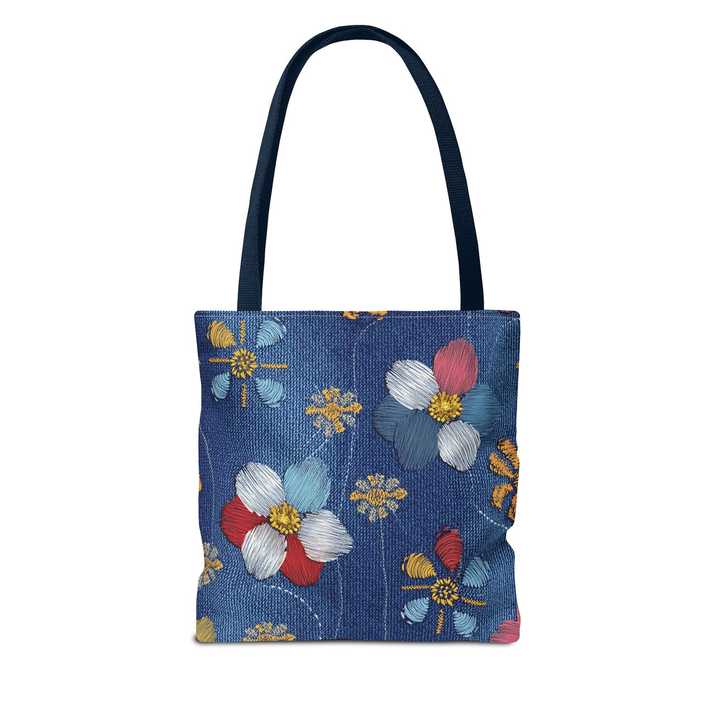 Denim Fabric Imitation Print Unisex Canvas Bag Poly Spun 3 Sizes Tote Bag 159-8