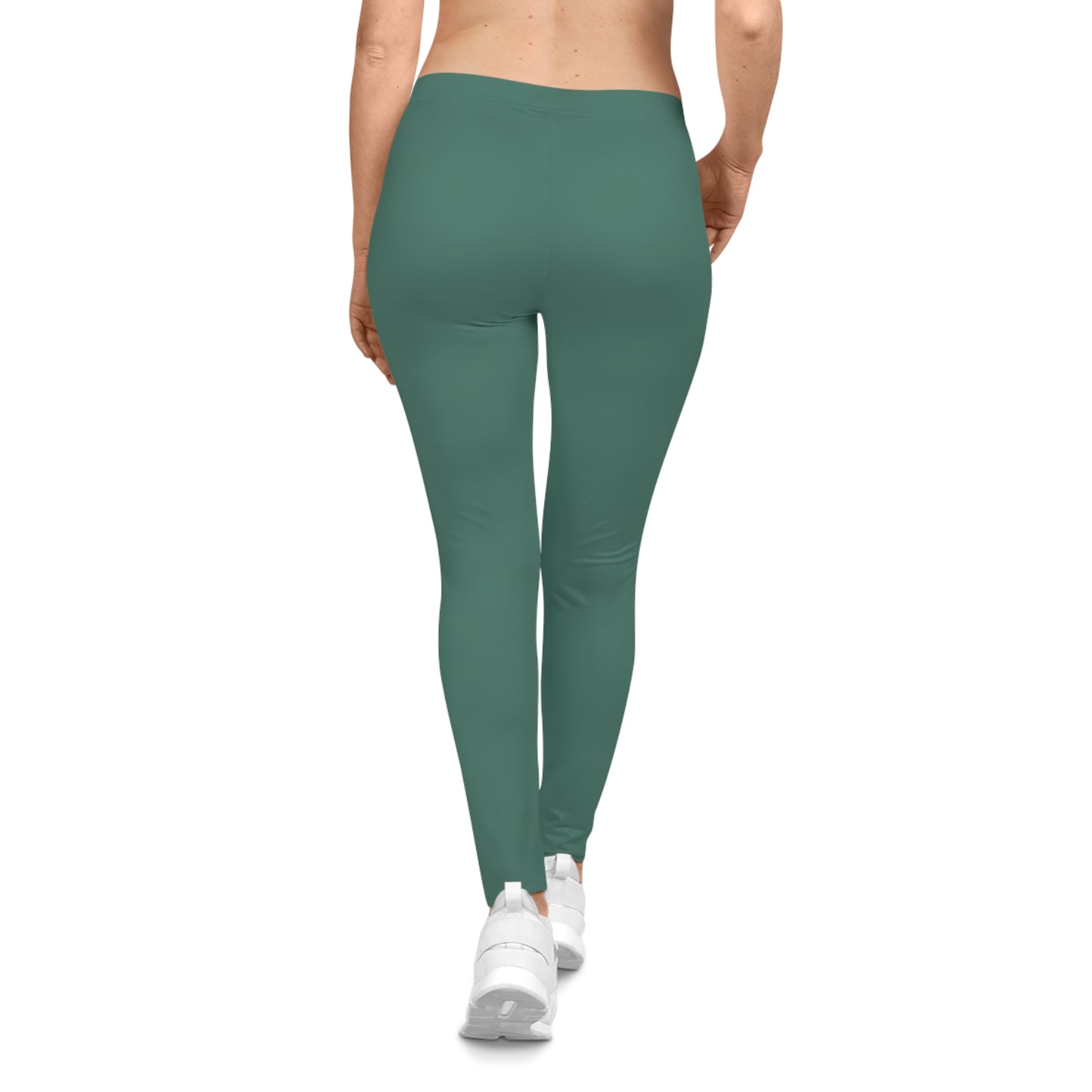 Deep Teal Color Women's Poly-Span Casual Leggings XS-2XL