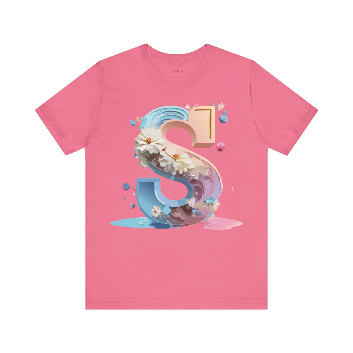 Letter S Graphic Unisex Cotton Bella+Canvas Tee with Art Letter Design