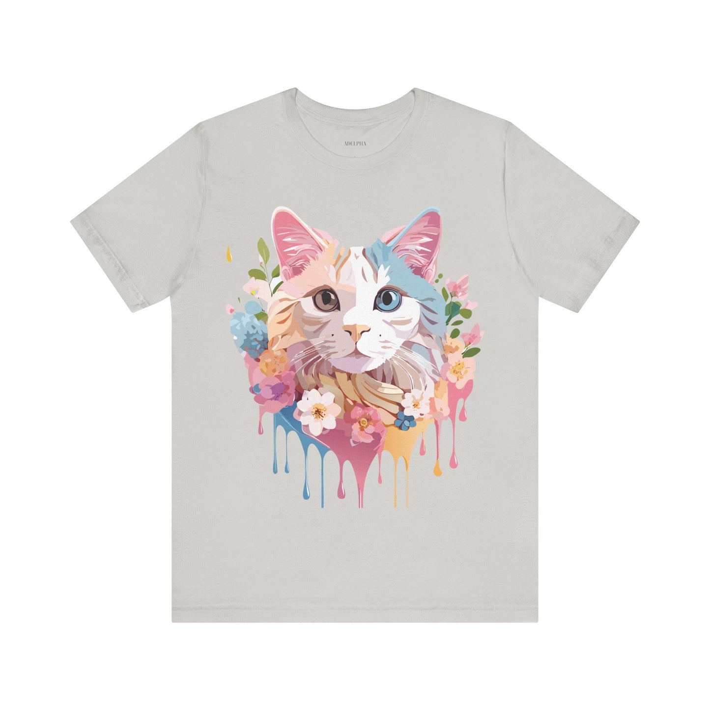 Cat Graphic Tee Unisex Short Sleeve Shirt With Adelpha Artwork