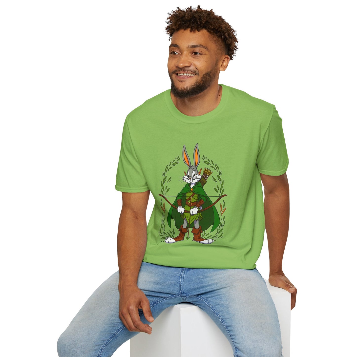 Cartoon Bunny Graphic Unisex Cotton Animal Animation Artwork Design Tee 46