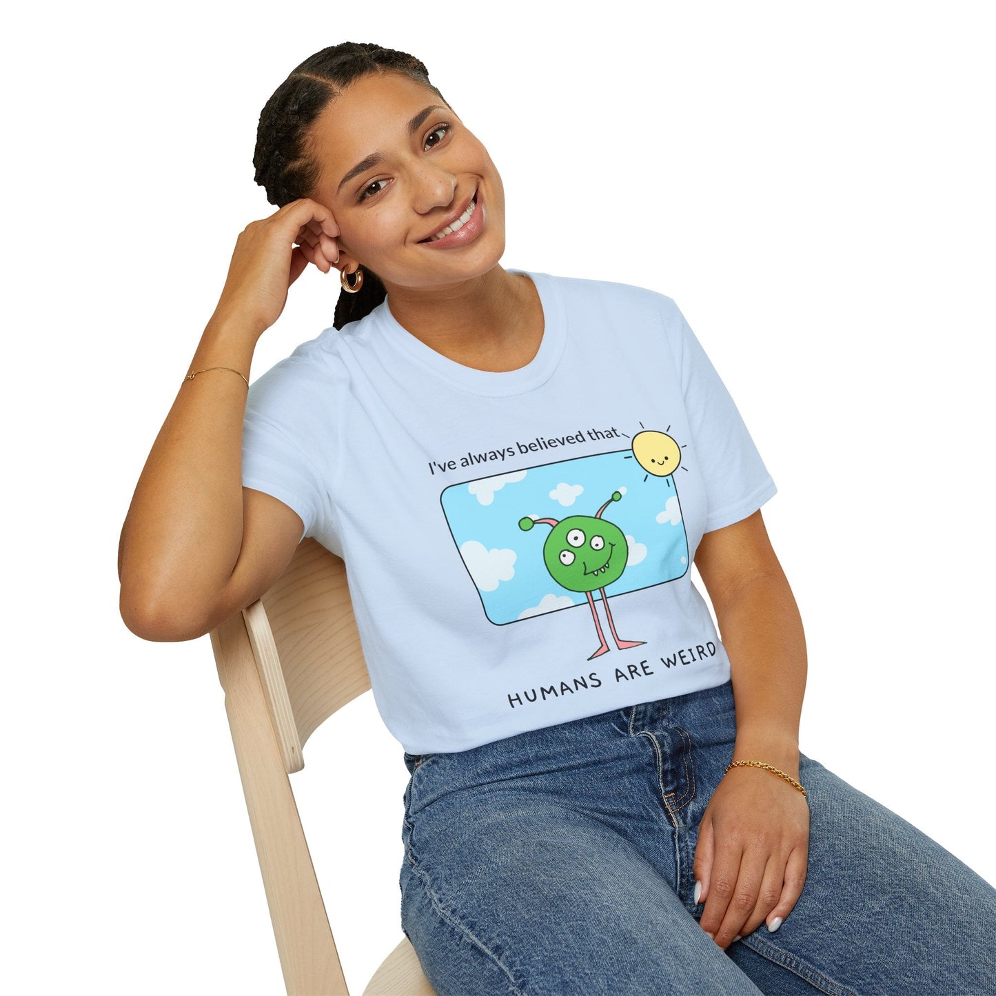 Alien Cartoon Humans Are Weird TShirt