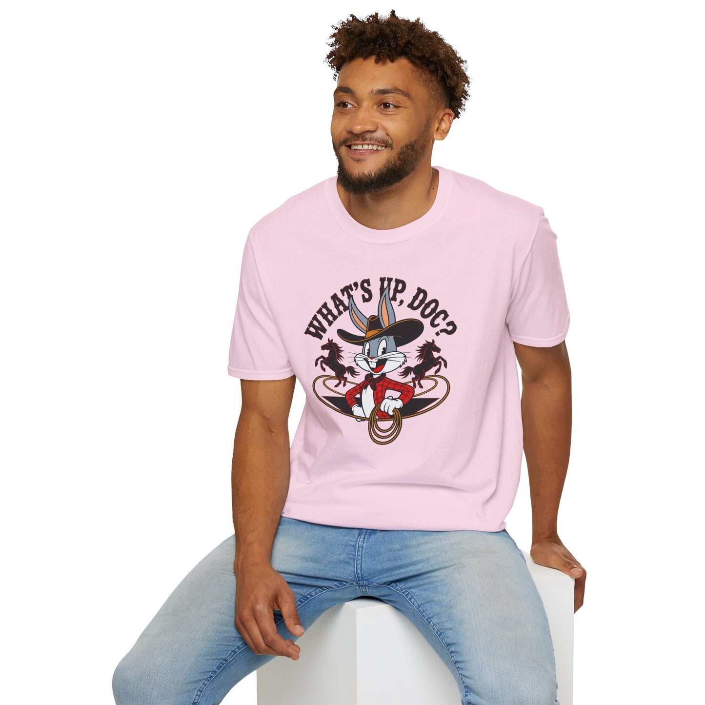 Bugs Bunny Shirt Unisex Cartoon T Shirt With Animation Design Softstyle Gildan 64000