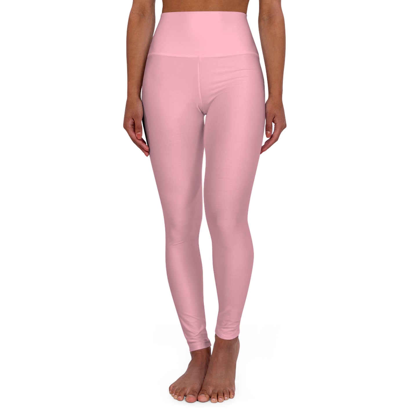 High-Waist Cherry Blossom Pink Yoga Leggings Women's Seamless Poly-Span Stretchy Pink Comfortable Activewear for Pilates Everyday Wear