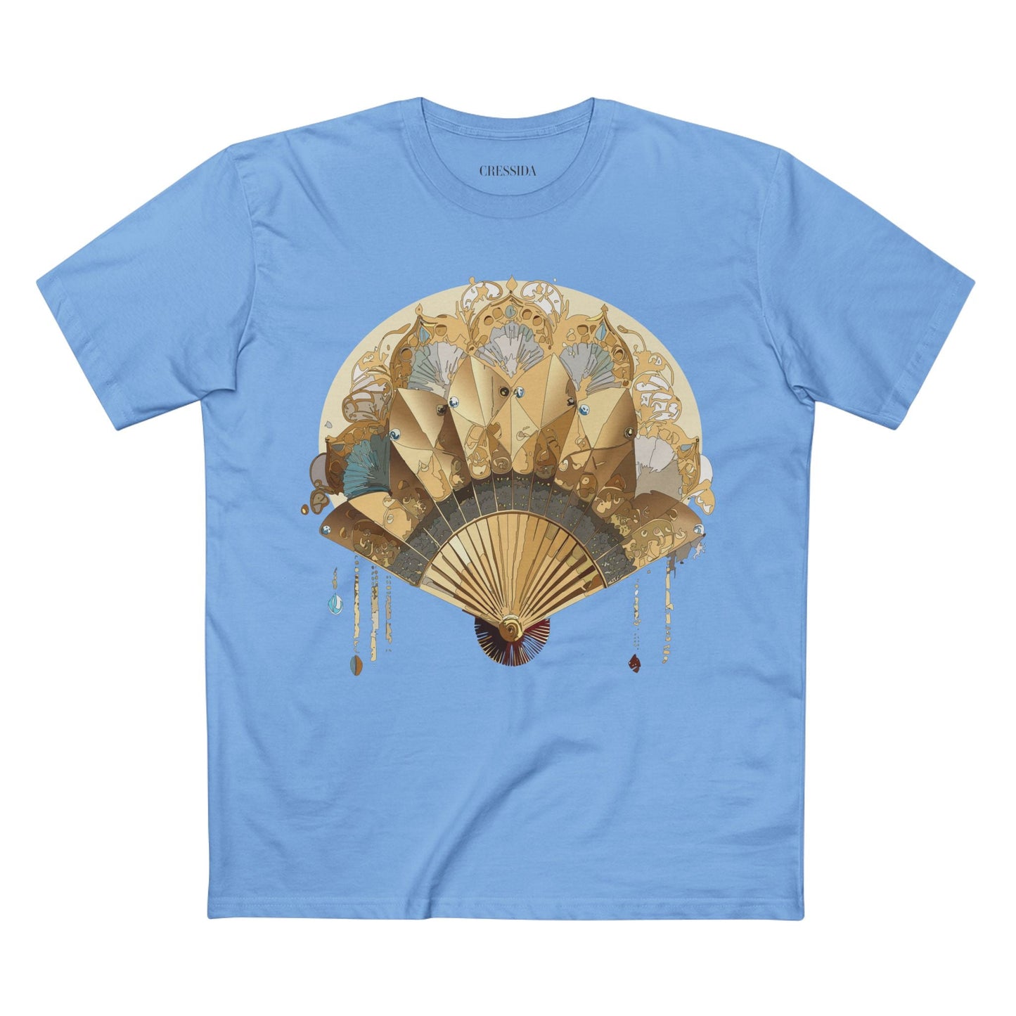 Antique Fan Graphic Design T-Shirt Unisex 100 Cotton Floral Carnival Artwork Tee 20