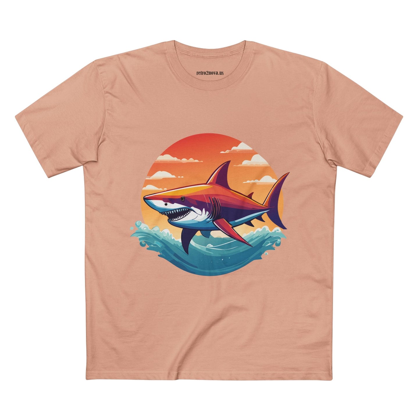 Shark Shirt Unisex Premium Cotton Tee With Original Art Design From Retro2Nova Animal Collection For Everyday Wear